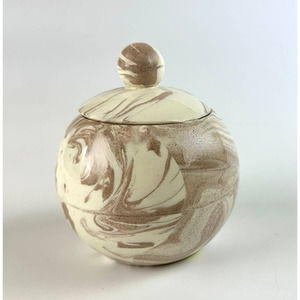 Vintage St. Helen's Ash Ware Lidded Bowl Trinket Box Cougar Washington